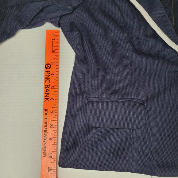 Nautical Blazer Soho Apparel LTD Navy Blue and White Small Collared Butt… - Picture 5 of 9